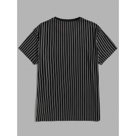 Men 2pcs Striped Pattern Tee