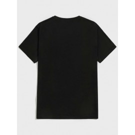 Men Letter & Tropical Print Tee