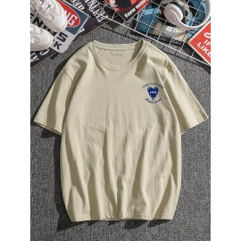 Men Checker & Slogan Graphic Tee